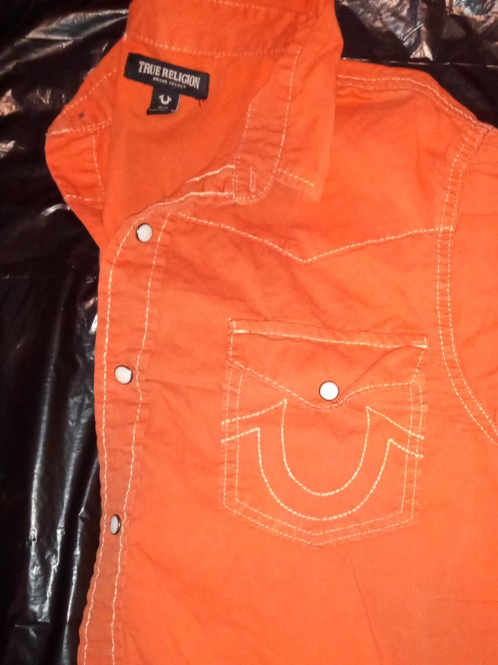 True Religion Mens Small Short Sleeve Western Shirt - Picture 4 of 5